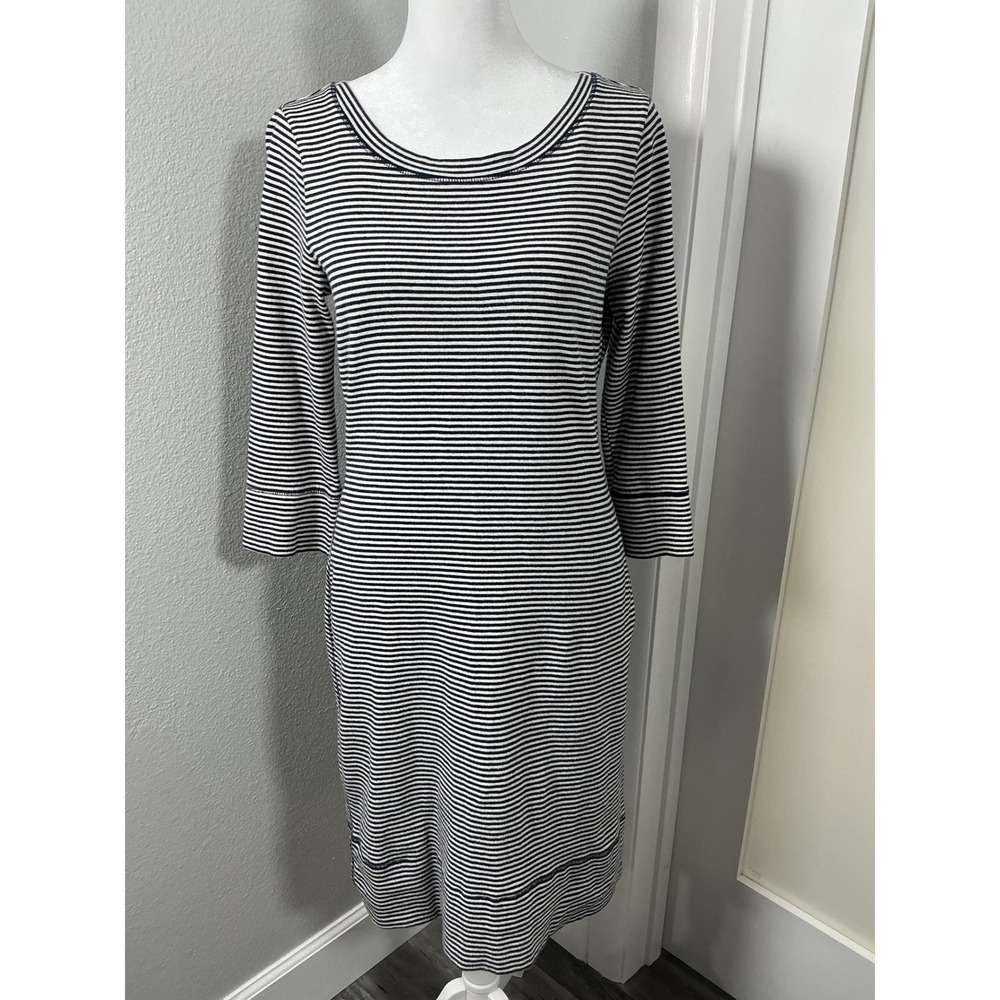 Banana Republic Black White Striped Knit Dress Size M